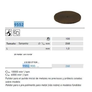 PULIDOR METAL NO PREC 10U 9552.900.25 MARRON 1MM KOMET