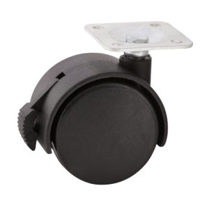 7057 RODAJA «TWIN» DE NYLON 40 mm. CON PLACA Y FRENO